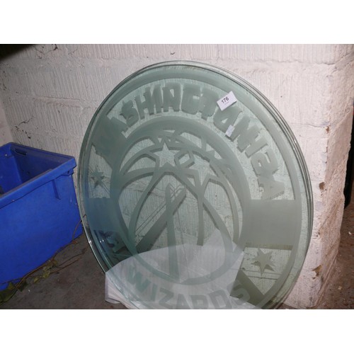 176 - 2 Washington Wizard etched art glass,  tabletops or wall art