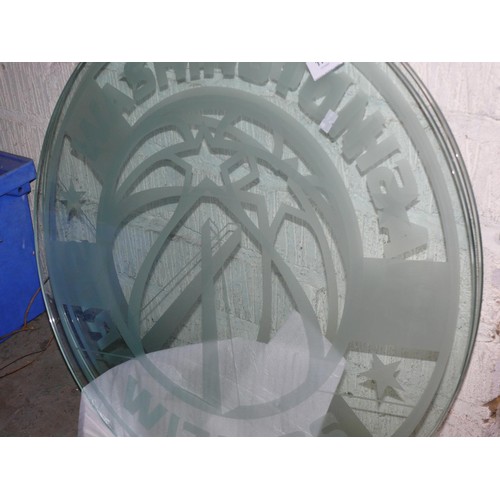 176 - 2 Washington Wizard etched art glass,  tabletops or wall art