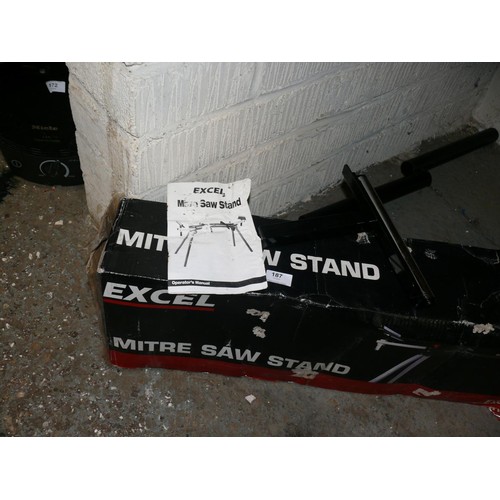 187 - Excel Mitre saw and stand boxed