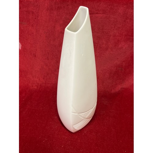 2 - LARGE BELLEEK VASE IN WHITE