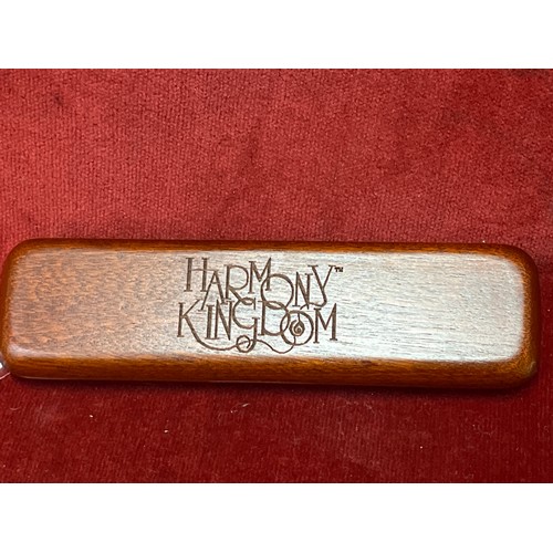 9 - NEW PENS IN WOODEN BOXES BY HARMONY KINGDOM HANDLES A CARVED MICE