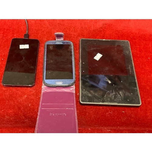 43 - 2 MOBILE PHONES AND A TABLET BLACK BERRY