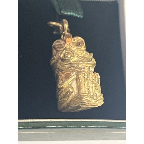 39 - HARMONY KINGDOM SOLID SILVER 3 KING FROG PENDANTS HALLMARKED SOME BOXES DAMAGED