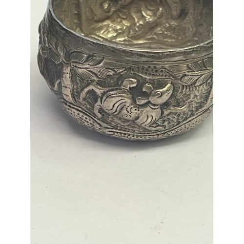 19 - a pair of Burmese silver temple pots
