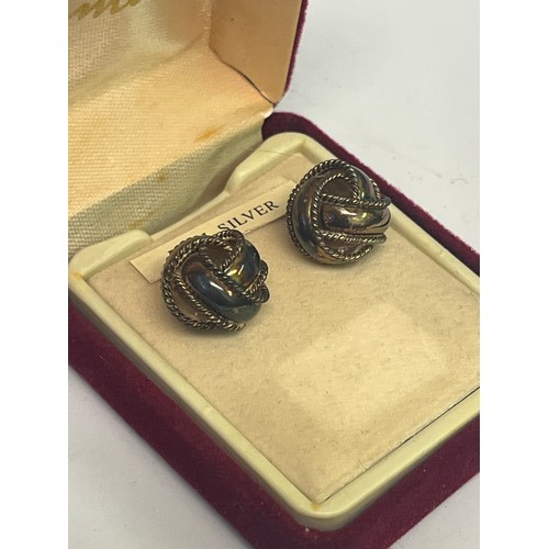 12 - 9ct gold and ruby small ring size I plus a pair of silver earrings