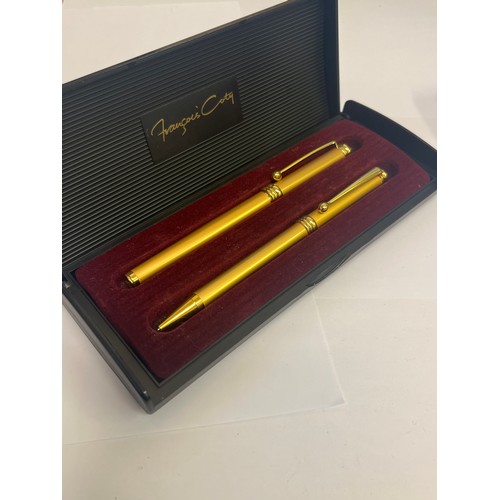 34 - 2 FOUNTAIN PEN SETS ONE BY PIERRE CARDIN  THE OTHER BY FRAUCOIS COTY  NEW IN BOX