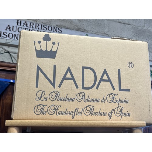 1 - Nefertiti bust by Nadal, hand painted with 24k gold and platinum finish, new with box 32cm high