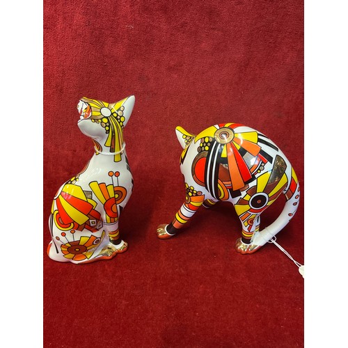 4 - Pair of Art Deco 'Cool Catz' figurines by Paul Cardew Designs, both new with boxes