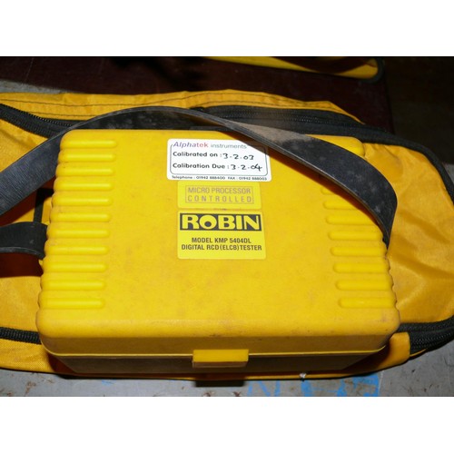 Robin digital RCD tester in carry case with accessories