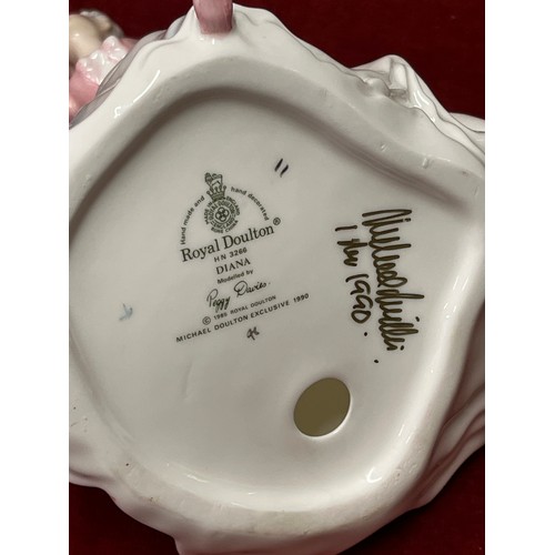 6 - Signed Royal Doulton bone china figurine HN3266 “Diana” by Peggy Davies. Michael Doulton exclusive s... 