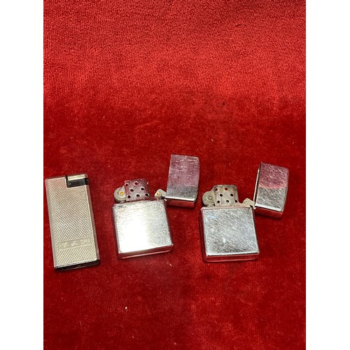 26 - 3 vintage cigarette lighters by Zippo, Kingsway and one other