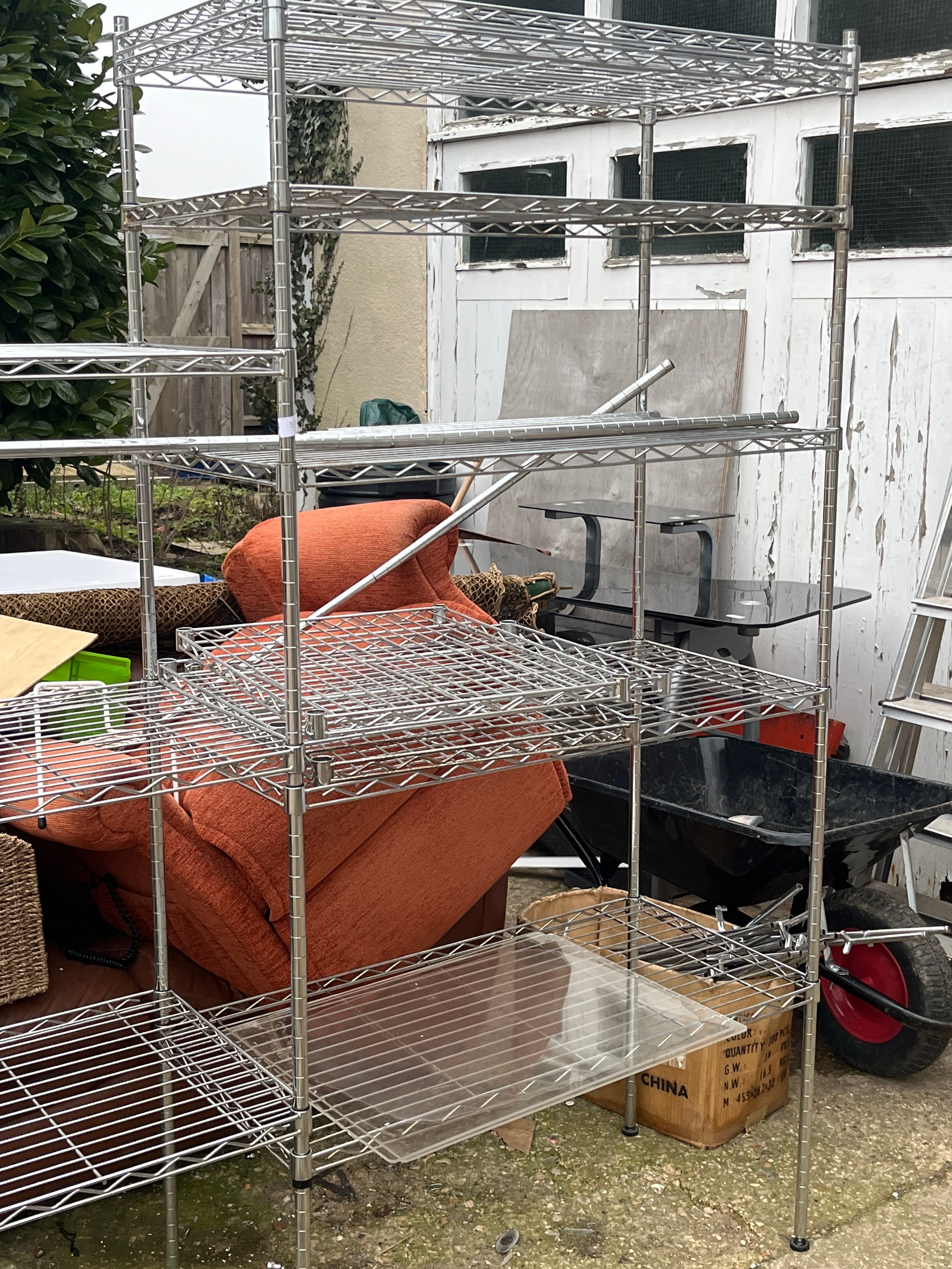 Chrome twin piece shelving racking system