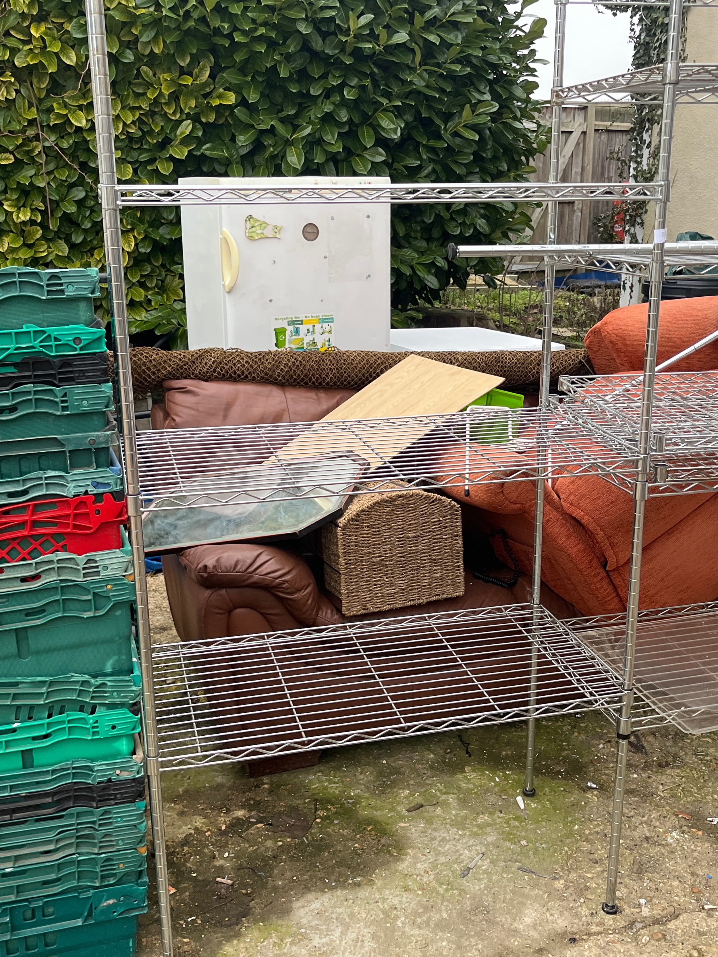 Chrome twin piece shelving racking system