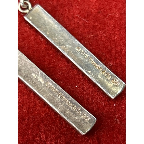 37 - Sterling silver Tiffany earrings in modernist style marked Tiffany & Co 927. 5 grams