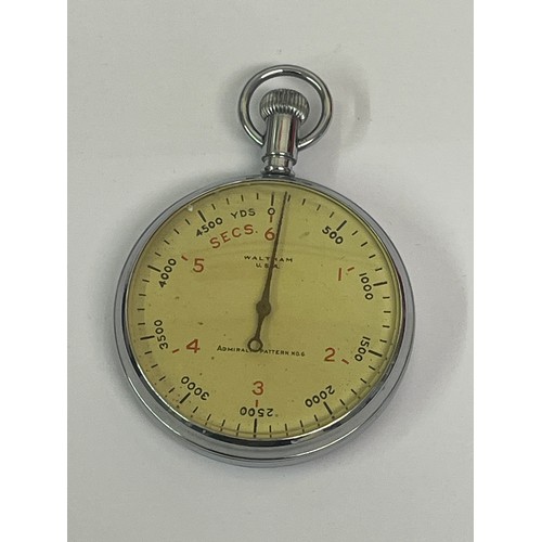 28 - A Waltham USA Admiralty pattern stopwatch pattern no 6, with broad arrow mark U6595 to back