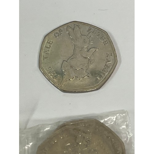 32 - 27 x collectors 50p coins inc Beatrix Potter, olympics, Battle of Hastings etc