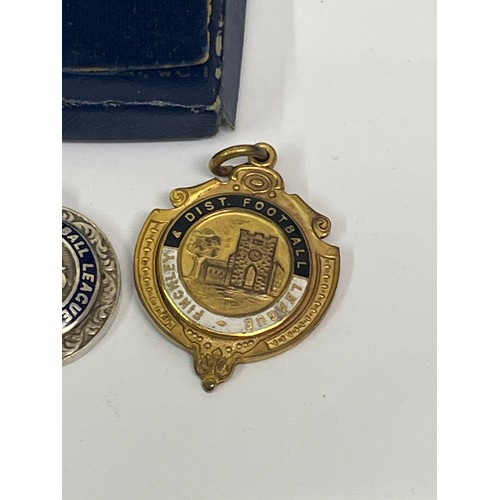 29 - Two silver and enamel medals London Sunday Football League by Toye & Co London (unmarked but likely ... 