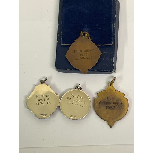 29 - Two silver and enamel medals London Sunday Football League by Toye & Co London (unmarked but likely ... 