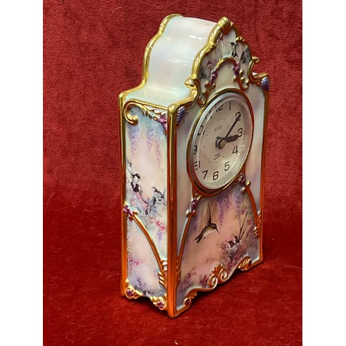 1 - Heirloom Porcelain Clock “Garden Whispers”  by Bradford Exchange, designed by Larry Martin decorated... 