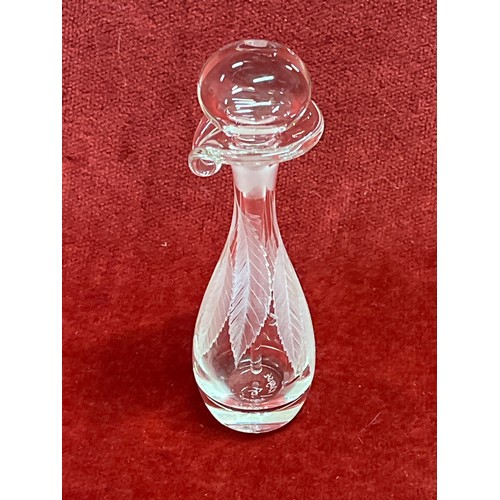 48 - 2 Litchfield glass scent bottles by Daysh with etched glass design
