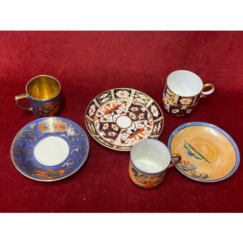 5 - 3 antique coffee cans & saucers including royal Crown Derby & Noritake