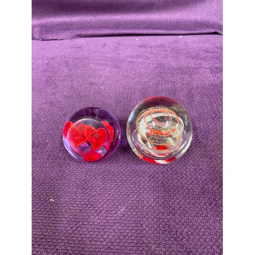 35 - Two paperweights including a double heart- ideal for Valentines Day