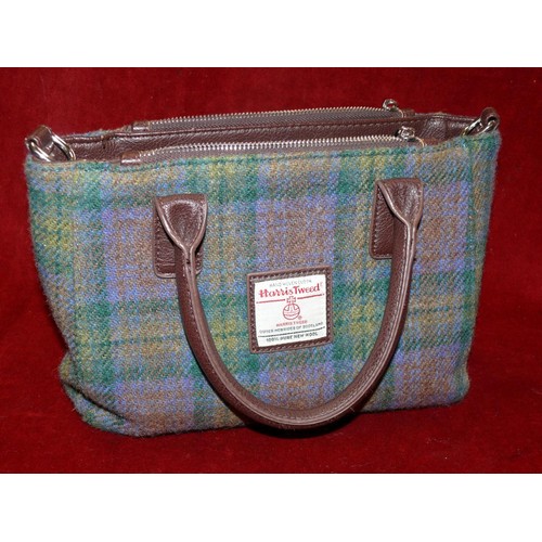 88 - 100% pure new wool Harris Tweed bag with hand woven cloth