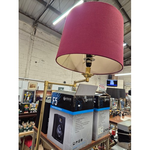 191 - Brass adjustable standard lamp