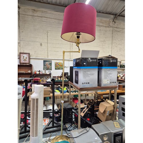 191 - Brass adjustable standard lamp