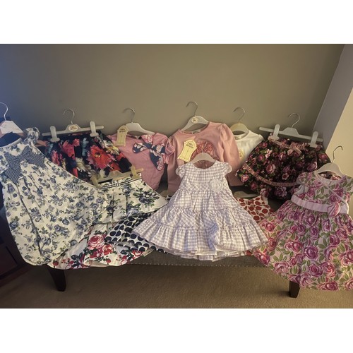 202 - Matilda’s Wardrobe- selection of  high end child/infant new with tags dresses, skirts and tops