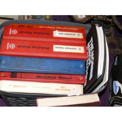 196 - Collection of vintage workshop manuals - Avenger Range,  Morris Minor etc