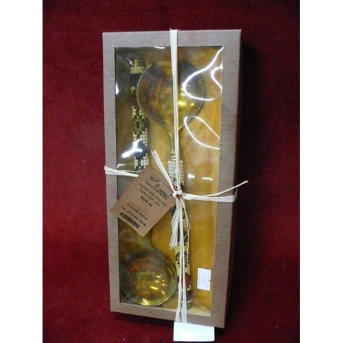 218 - Boxed carving and serving sets to include a carving knife with hallmarked silver collar and bakelite... 