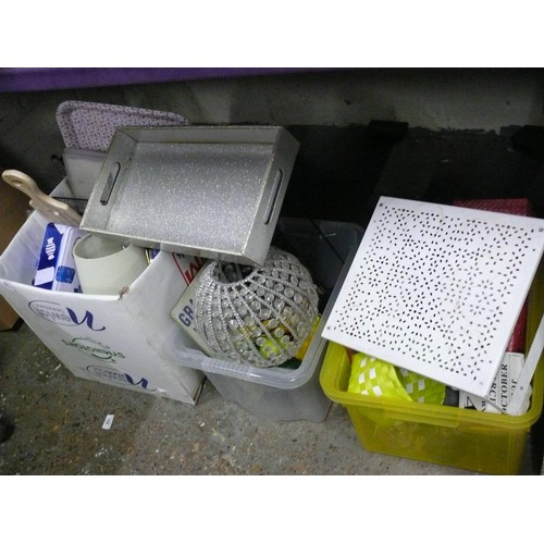 177 - 3 mixed boxes of decorative items and kitchenware