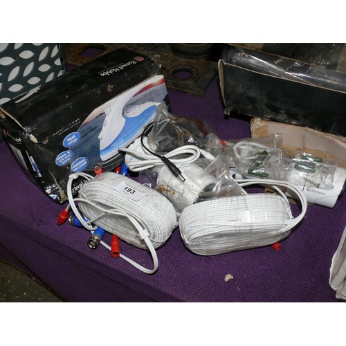 193 - CCTV cameras with cables plus a new Rusell Hobbs travel iron