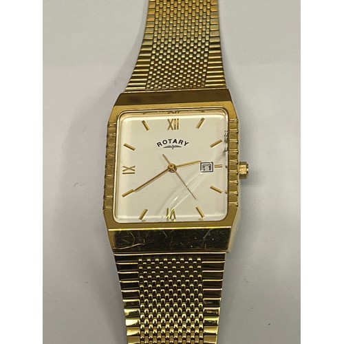 32 - Rotary gold plated gents dress watch with date working crack to lens