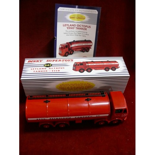 222 - 4 boxed model vehicles to include Dinky Leyland Octopus, British buses, trackside vehicle etc