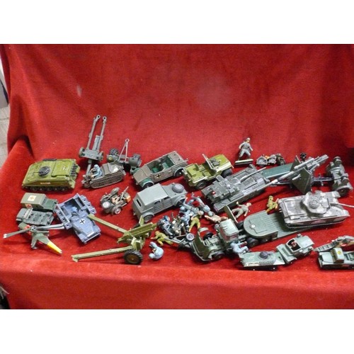 226 - Large basket of military vehicle models and figures