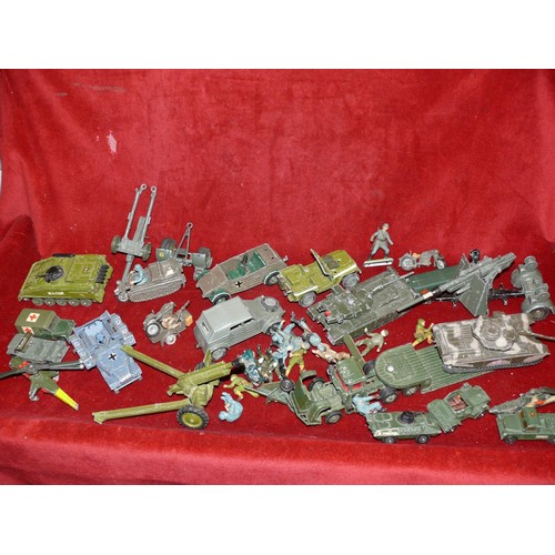 226 - Large basket of military vehicle models and figures