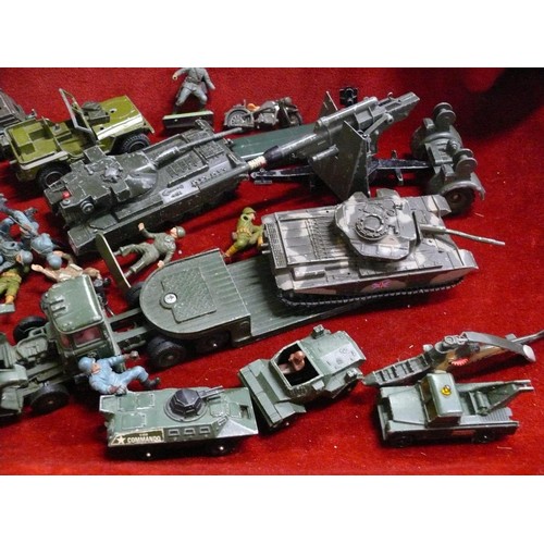 226 - Large basket of military vehicle models and figures
