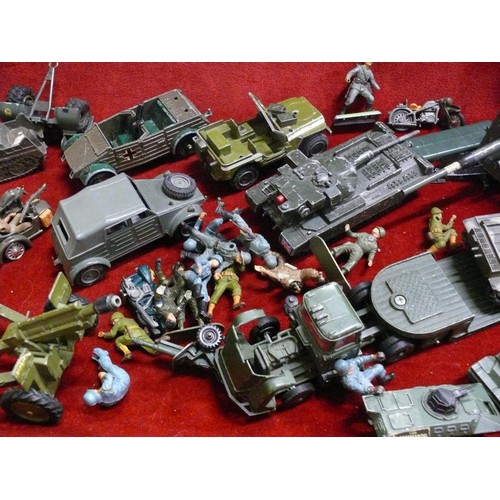 226 - Large basket of military vehicle models and figures