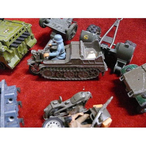 226 - Large basket of military vehicle models and figures