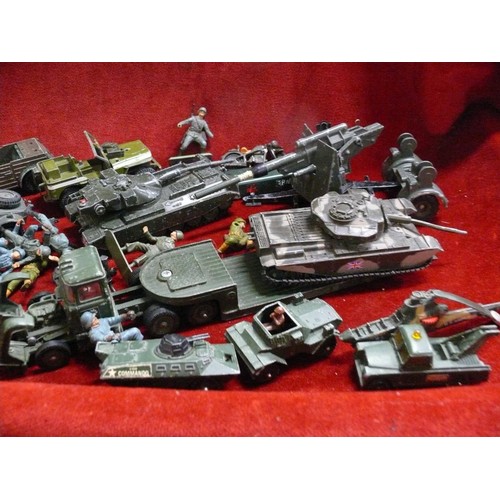 226 - Large basket of military vehicle models and figures