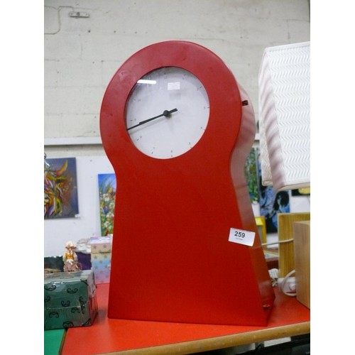 259 - Red wall clock cupboard by Ikea
