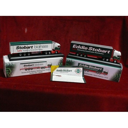 102 - 2 Eddie Stobart lorries - Scania R440 Highline Walking Floor Trailer Amelia Ella H8200 and Scania To... 
