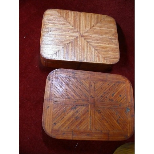 103 - 3 prisoner matchware boxes plus a hand decorated tin