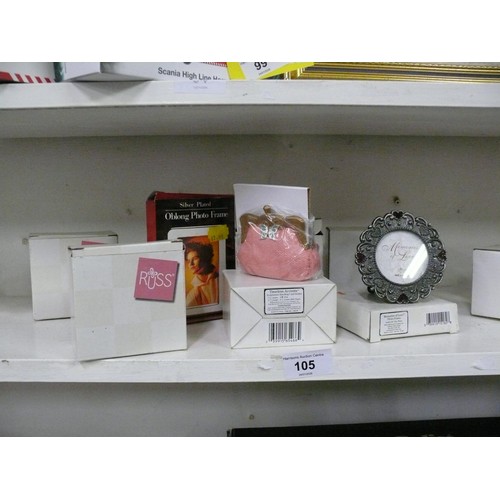 105 - Collection  of decorative picture frames and card holders, all with boxes