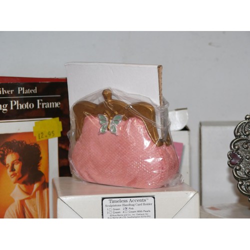 105 - Collection  of decorative picture frames and card holders, all with boxes