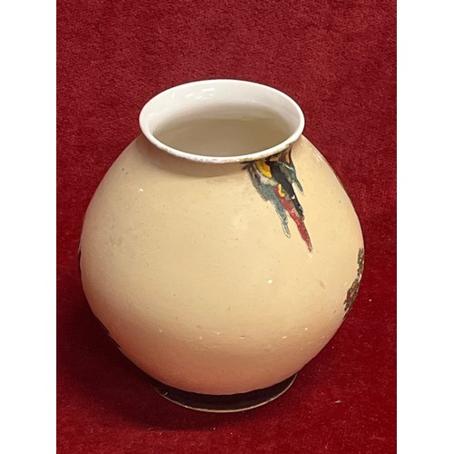 5 - An unusual Art Deco vase decorated with a fairy castle design, impressed number ‘224’ to base. 
11cm