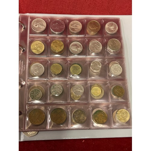 24 - Coin album with contents of British (Queen Victoria to Elizabeth II) and foreign coins. Includes Ken... 