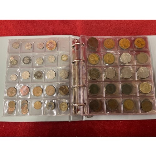 24 - Coin album with contents of British (Queen Victoria to Elizabeth II) and foreign coins. Includes Ken... 